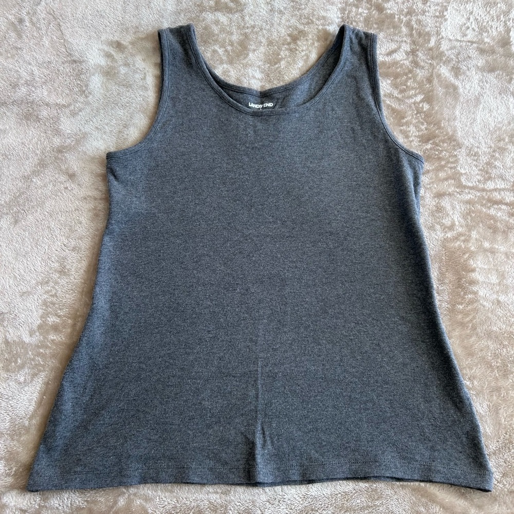 Gray cotton tank Lands’ End women size S